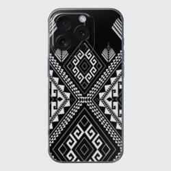 Чехол для iPhone 16 Pro силиконовый с защитой камеры Индейские мотивы