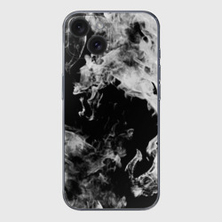 Чехол для iPhone 15 силиконовый с защитой камеры Дым