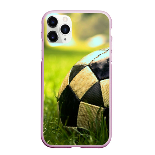 Чехол для iPhone 11 Pro Max матовый Футбол, цвет розовый