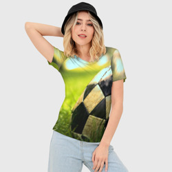 Женская футболка 3D Slim Футбол - фото 2