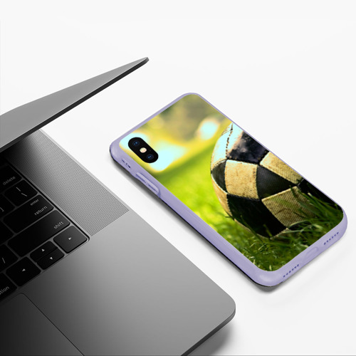 Чехол для iPhone XS Max матовый Футбол, цвет светло-сиреневый - фото 5