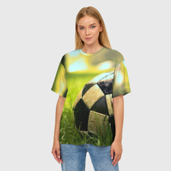 Женская футболка oversize 3D Футбол - фото 2
