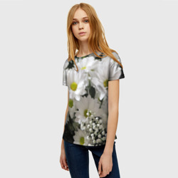 Женская футболка 3D Белоснежное цветение - фото 2