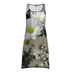 Белоснежное цветение – Платье-майка 3D с принтом купить