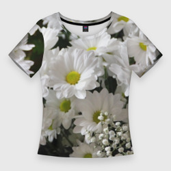 Приталенная футболка 3D Белоснежное цветение (Женская)