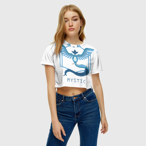 Женская футболка Crop-top 3D Pokemon GO команда Мистик, цвет 3D печать - фото 4