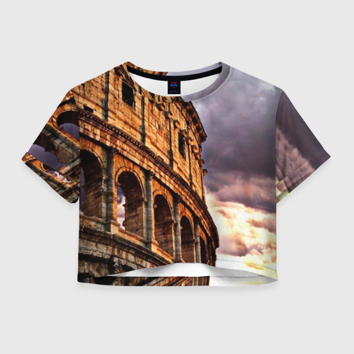 Женская футболка Crop-top 3D Колизей, цвет 3D печать