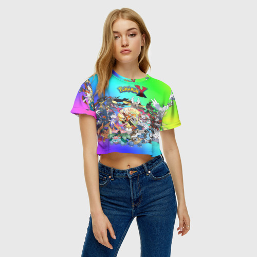 Женская футболка Crop-top 3D Покемоны, цвет 3D печать - фото 4