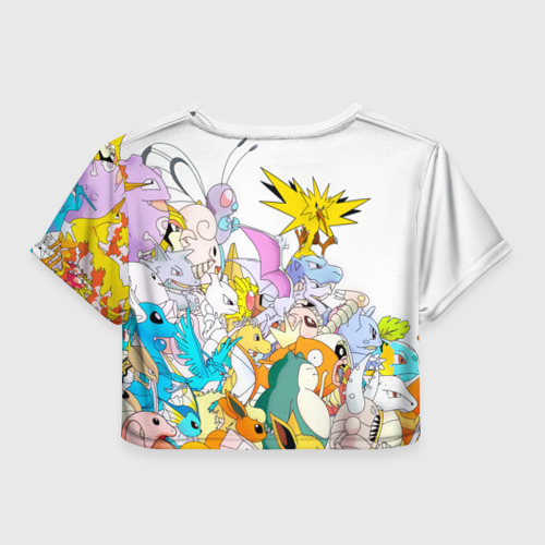 Женская футболка Crop-top 3D Покемоны, цвет 3D печать - фото 2