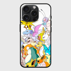 Чехол силиконовый для Apple iPhone 15 Pro матовый Покемоны