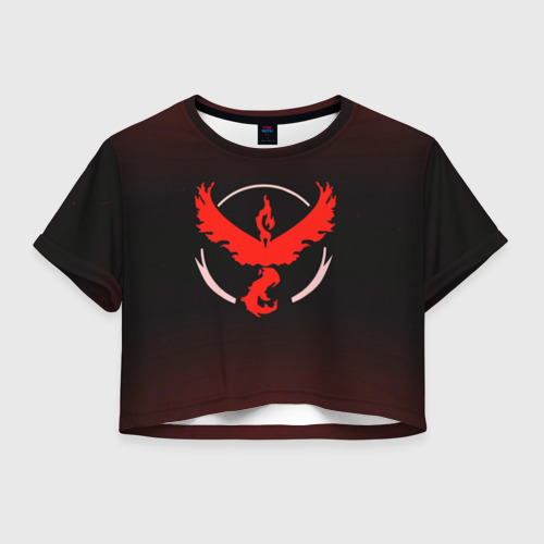 Женская футболка Crop-top 3D Pokemon Red Team, цвет 3D печать