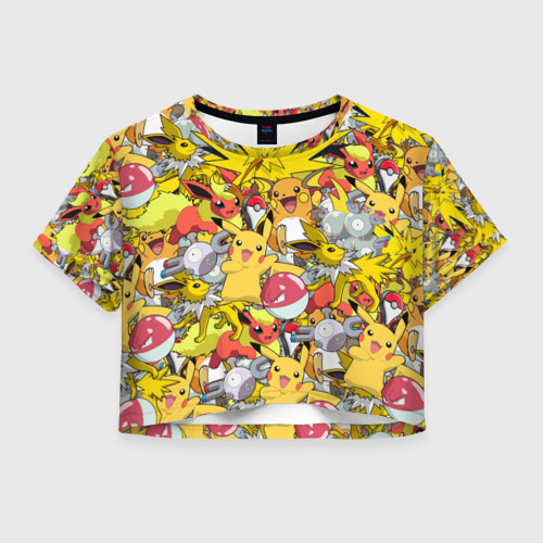 Женская футболка Crop-top 3D Pokemon 5, цвет 3D печать