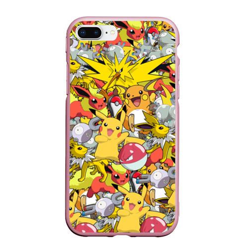 Чехол для iPhone 7Plus/8 Plus матовый Pokemon 5, цвет розовый