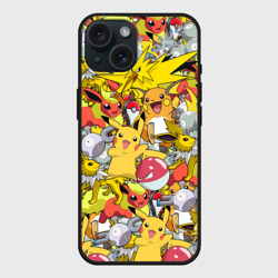 Чехол силиконовый для Apple iPhone 15 матовый Pokemon 5