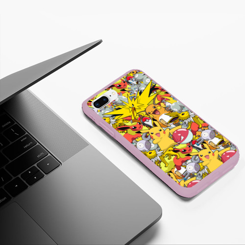 Чехол для iPhone 7Plus/8 Plus матовый Pokemon 5, цвет розовый - фото 5