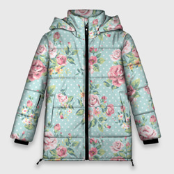 Зимняя куртка Оверсайз Цветы ретро 1 (Женская)