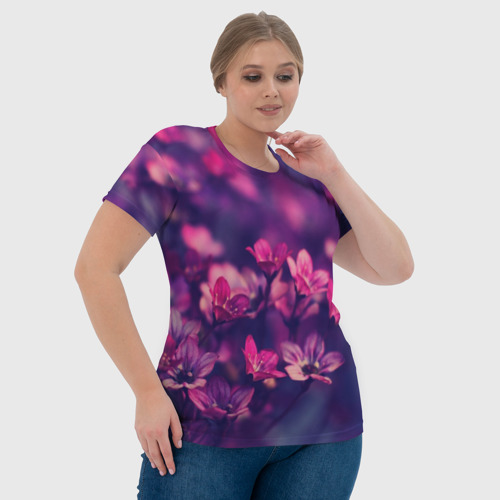 Женская футболка 3D Цветы, цвет 3D печать - фото 6