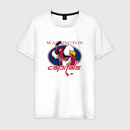 Мужская футболка из хлопка с принтом Washington Capitals Hockey, вид спереди №1