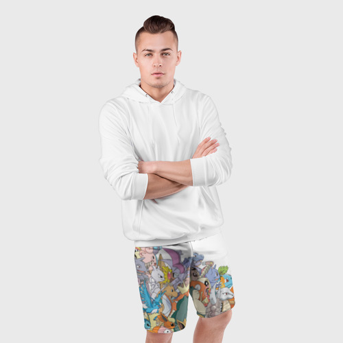 Мужские шорты спортивные Покемоны, цвет 3D печать - фото 5