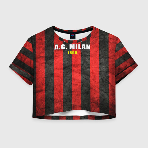 Женская футболка Crop-top 3D A.C. Milan, цвет 3D печать