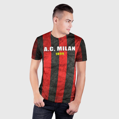 Мужская футболка 3D Slim A.C. Milan - фото 3