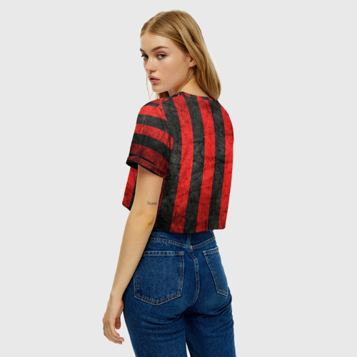 Женская футболка Crop-top 3D A.C. Milan, цвет 3D печать - фото 5