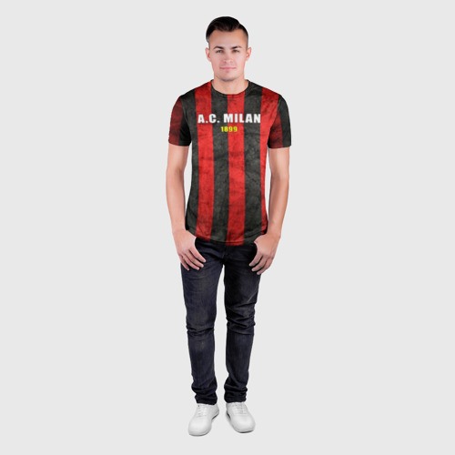 Мужская футболка 3D Slim A.C. Milan - фото 4