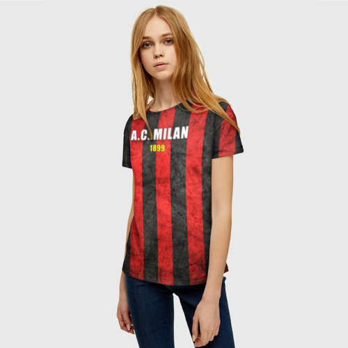 Женская футболка 3D A.C. Milan, цвет 3D печать - фото 3