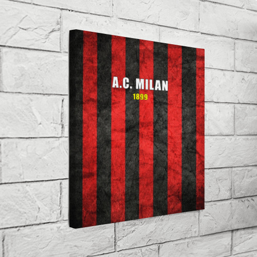 Холст квадратный A.C. Milan, цвет 3D печать - фото 3