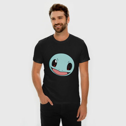 Мужская футболка хлопок Slim Squirtle, цвет черный - фото 3