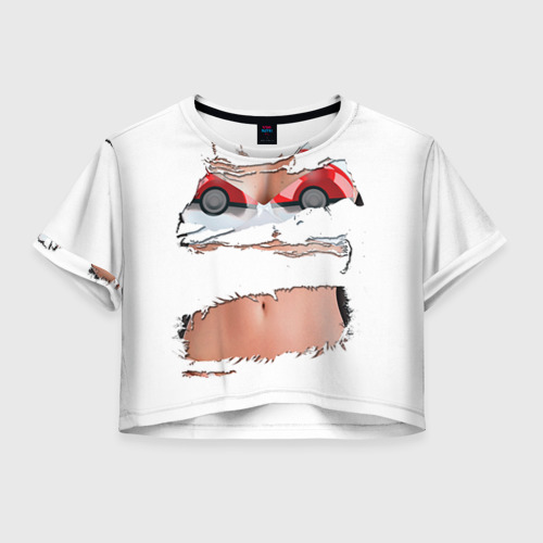 Женская футболка Crop-top 3D Лифчик-покеболлы, цвет 3D печать