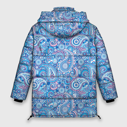 Женская зимняя куртка 3D с принтом Турецкий орнамент 3, вид сзади #1
