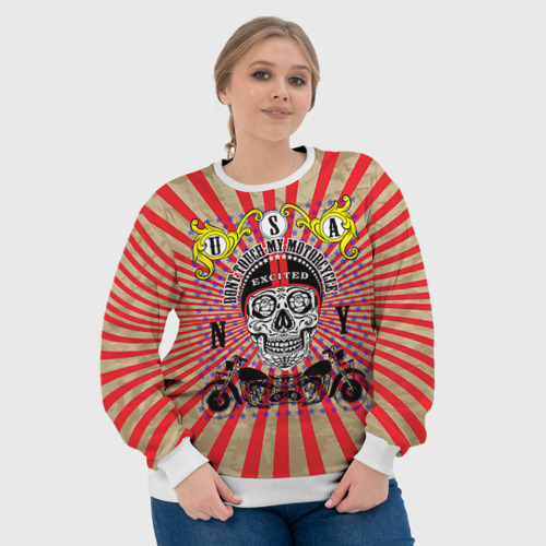 Женский свитшот 3D Moto t-shirt 3, цвет 3D печать - фото 6
