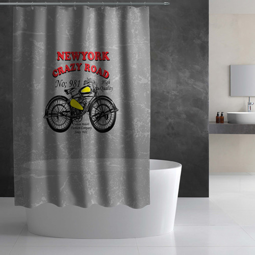 Штора 3D для ванной moto t-shirt 4 - фото 2