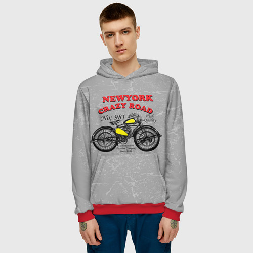 Мужская толстовка 3D moto t-shirt 4, цвет красный - фото 3