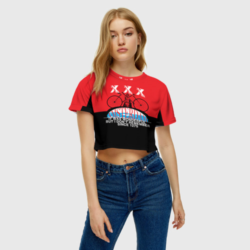 Женская футболка Crop-top 3D Amsterdam t-shirt, цвет 3D печать - фото 3