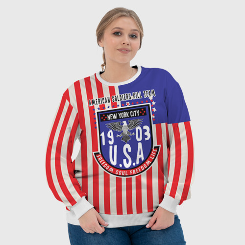 Женский свитшот 3D Team t-shirt, цвет 3D печать - фото 6