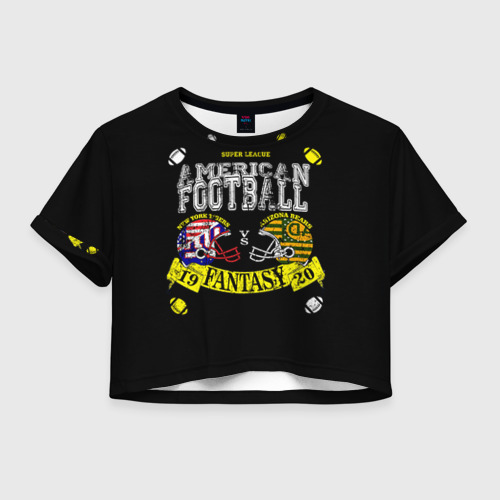 Женская футболка Crop-top 3D American football, цвет 3D печать