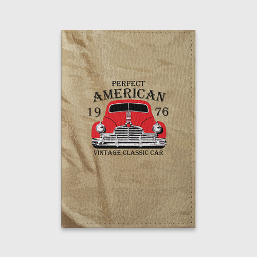 Обложка для паспорта матовая кожа American retro auto, цвет черный