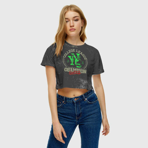 Женская футболка Crop-top 3D Team t-shirt 17, цвет 3D печать - фото 4