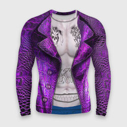 Мужской рашгард 3D Фиолетовый костюм Джокера