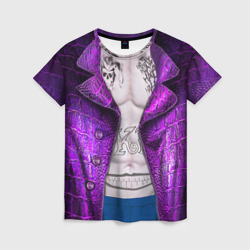 Женская футболка 3D Фиолетовый костюм Джокера