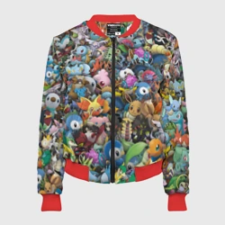 Женский бомбер 3D Покемоны. Стикербомбинг