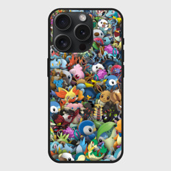 Чехол силиконовый для Apple iPhone 15 Pro матовый Покемоны. Стикербомбинг