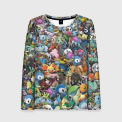 Женский лонгслив 3D Покемоны. Стикербомбинг
