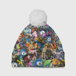Шапка 3D c помпоном Покемоны. Стикербомбинг