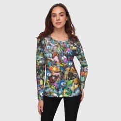 Женский лонгслив 3D Покемоны. Стикербомбинг - фото 2