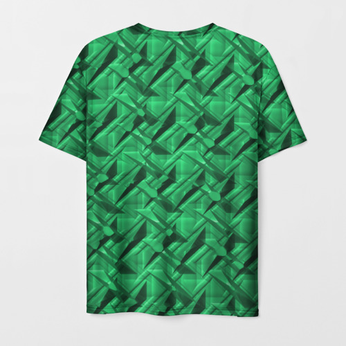 Мужская футболка 3D Металл с тиснением зеленый, цвет 3D печать - фото 2