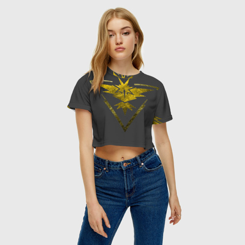 Женская футболка Crop-top 3D Yellow, цвет 3D печать - фото 4