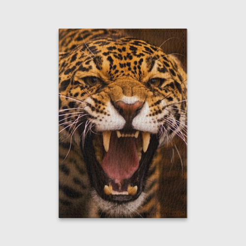 Обложка для паспорта матовая кожа Леопард, цвет черный
